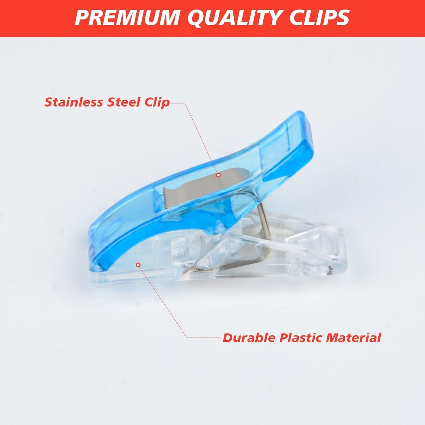 135PCS Sewing Clips 5 Sizes Multi-color for Sewing Quilting Crafting and Knitting