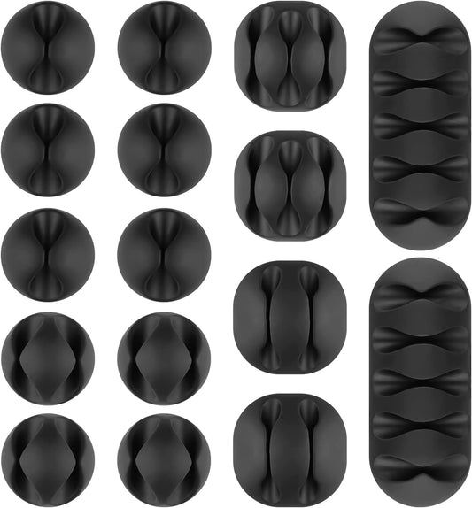 16 Pcs Cable Clips Self Adhesive (Black)