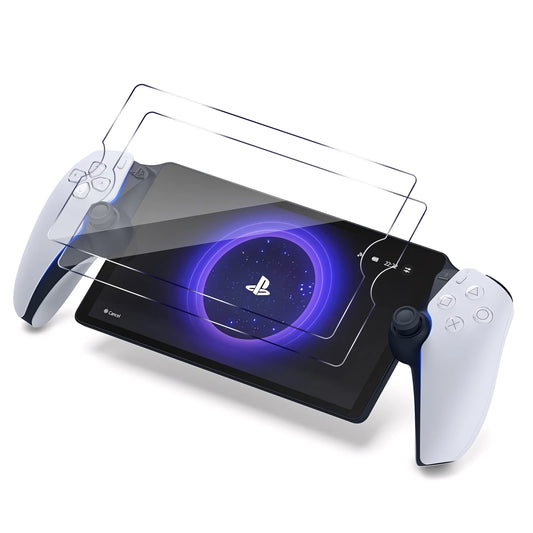 Qoosea 2 Pack for Tempered Glass Screen Protector Compatible with PlayStation Portal Remote Play, Glass with High Transmittance, Scratch-Resistant, Compatible Case, Oil Resistant, Protective Film