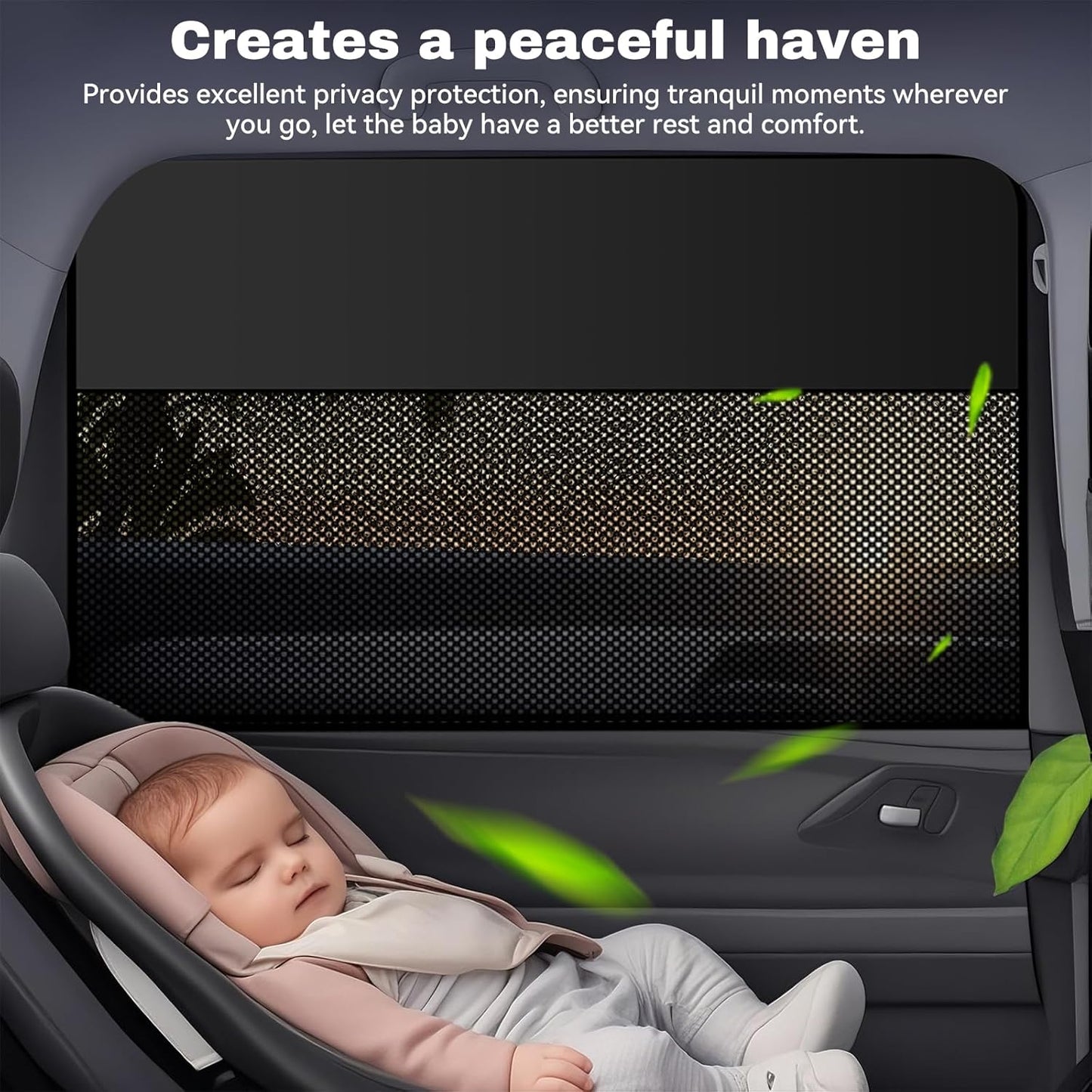 Qoosea 2-in-1 Magnetic Car Window Sunshade (2 Pack), UV Protection & Sunlight Blocking