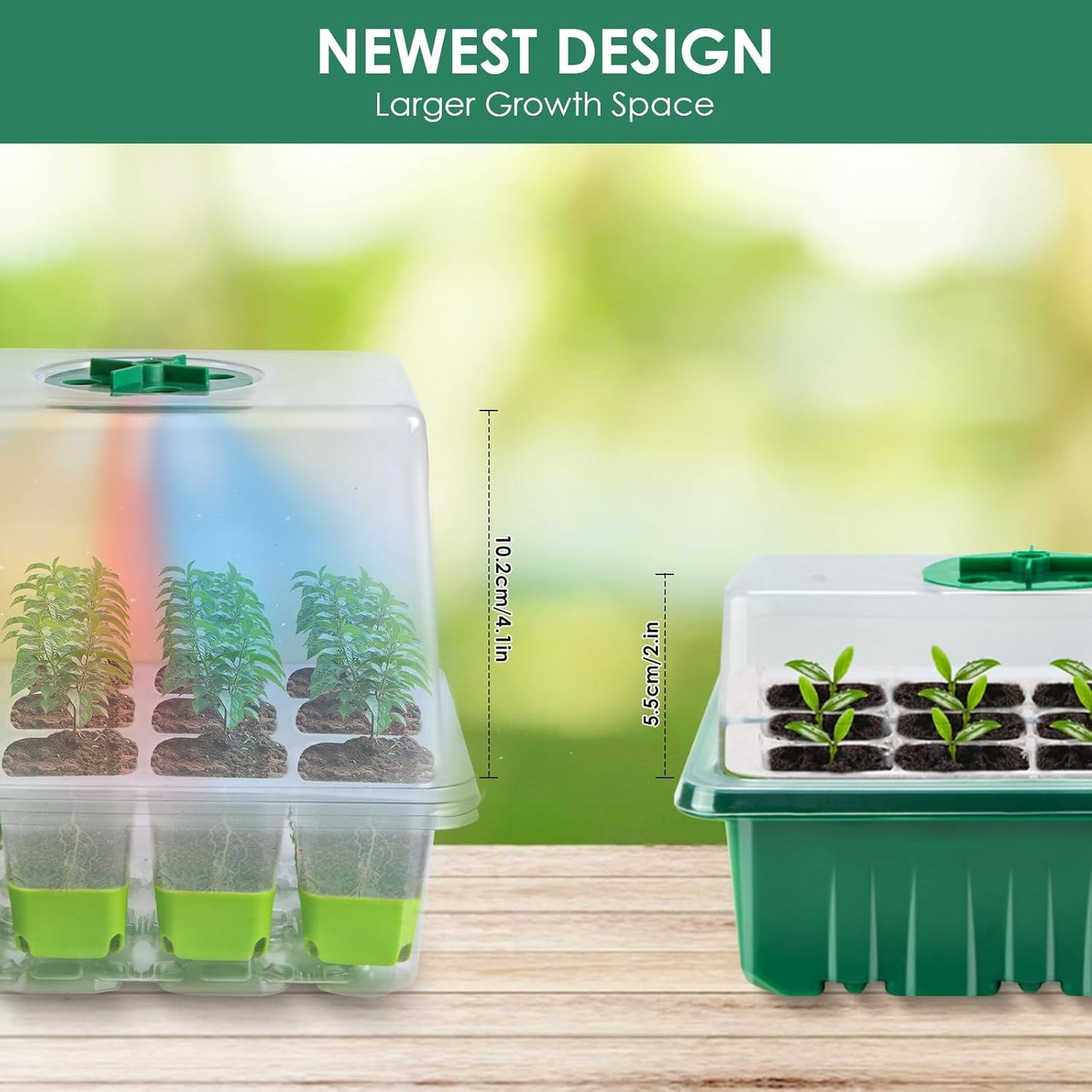 Qoosea Bandejas Semillas de Germinacion con Luces de Cultivo