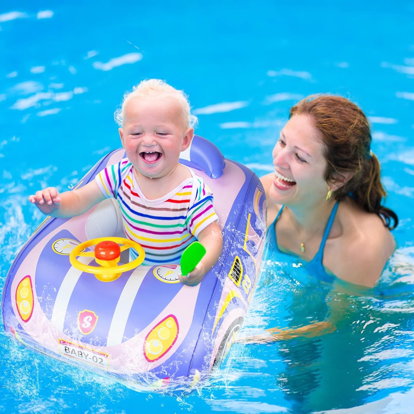 Qoosea Baby Pool Float with Canopy: Baby Floaties for Infants Toddler 6-48 Months