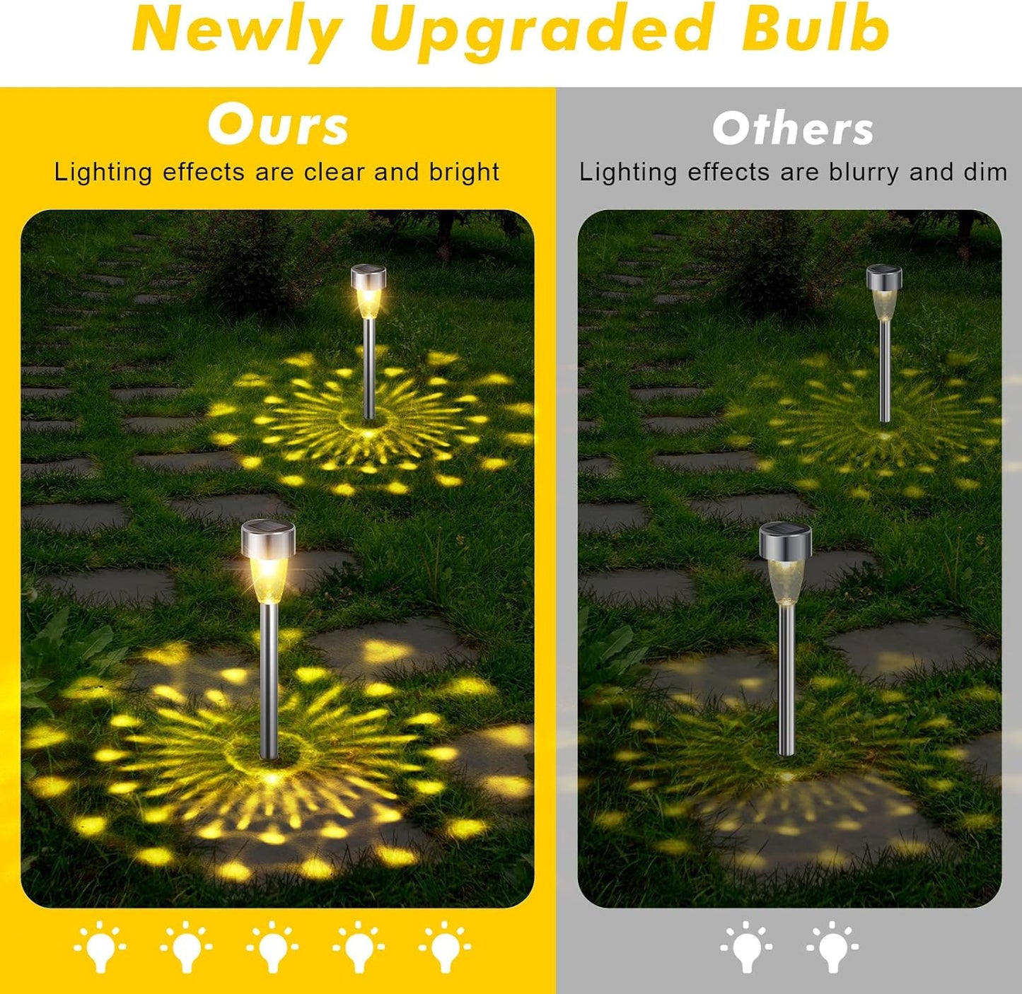 Qooses 12 Pack Solar Lights for Outside, Solar Powered Lawn and Pathway Lights
