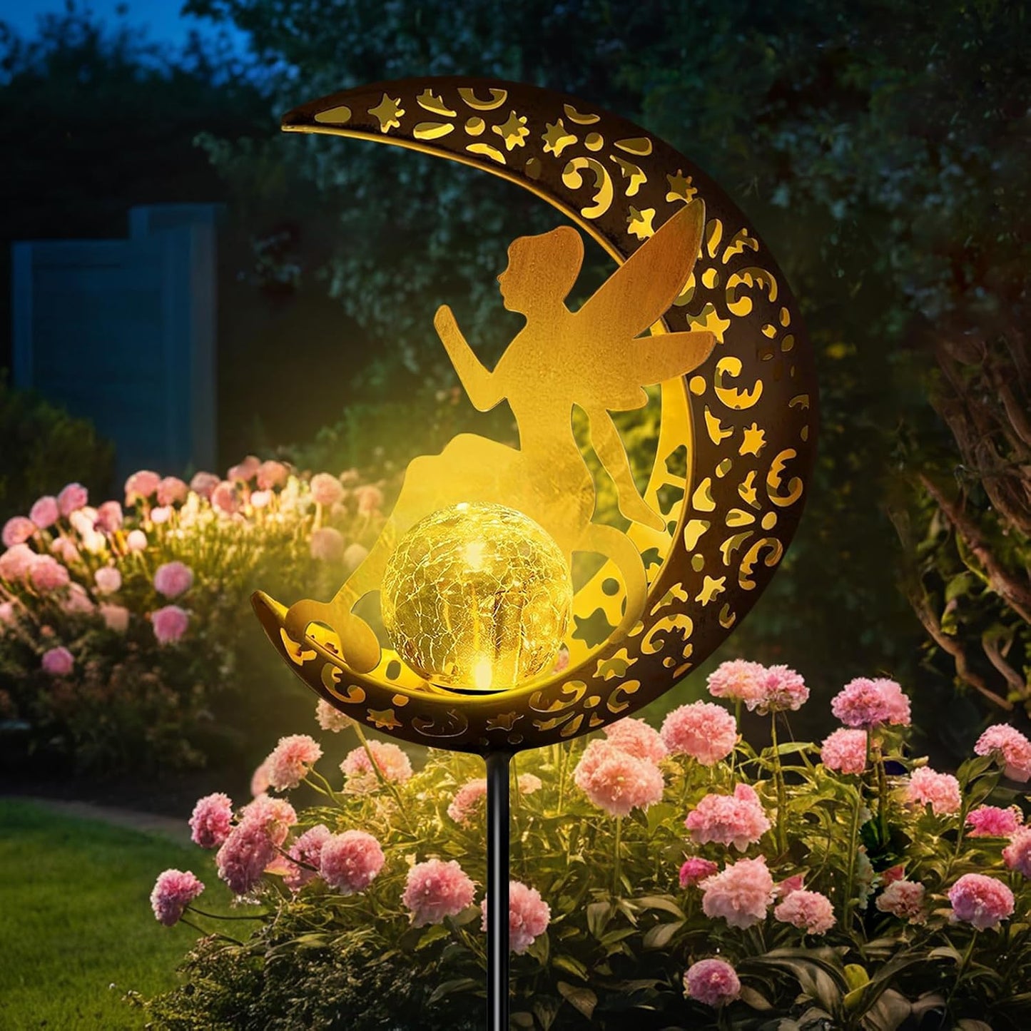 Qoosea Outdoor Solar Garden Lights Solar Garden Lights Color Changing for Wedding Christmas Lawn Backyard