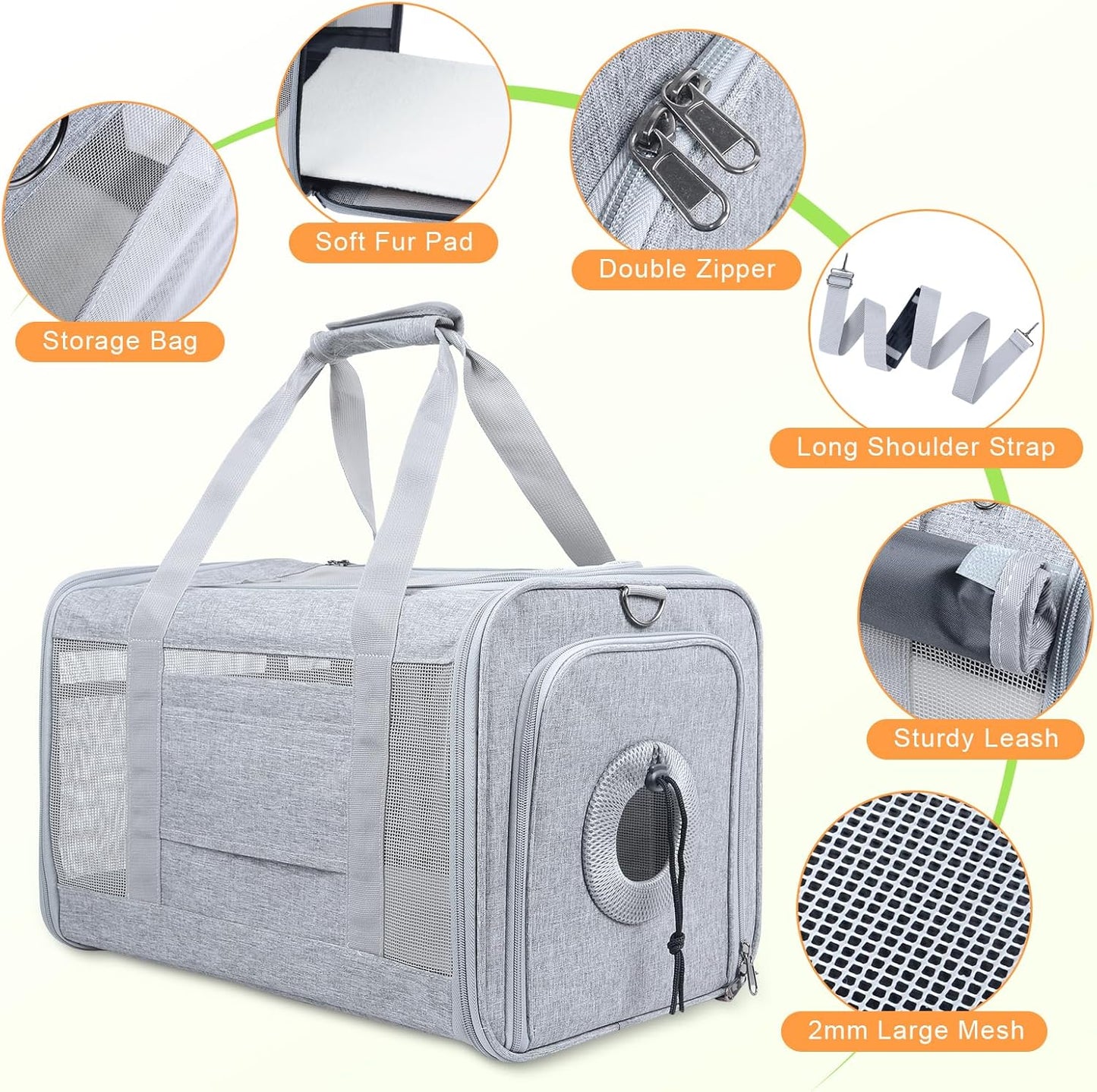 Qoosea Pet Carrier, Suitable for Small Medium Cat Dog Puppy Pet Carrier