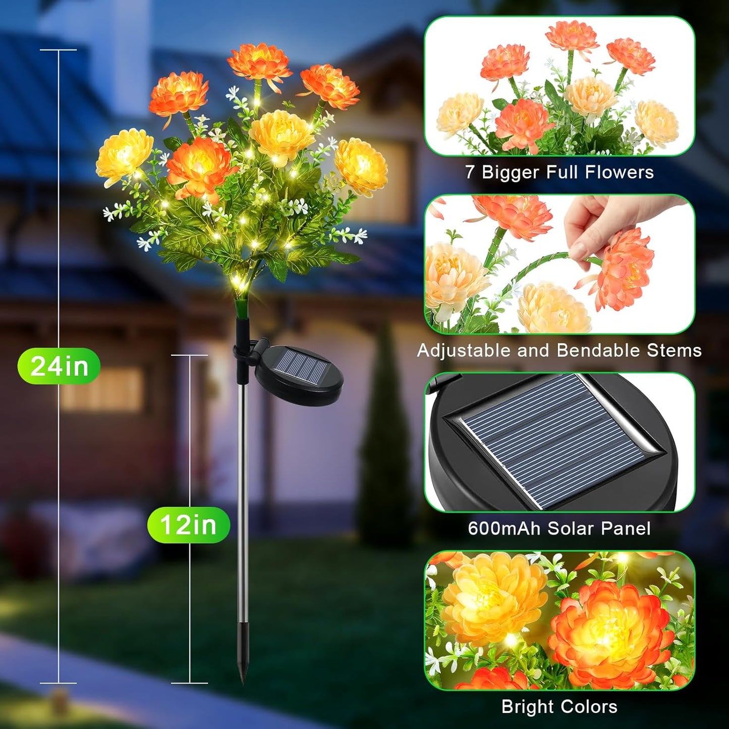 Qoosea Outdoor Solar Garden Lights Solar Garden Lights