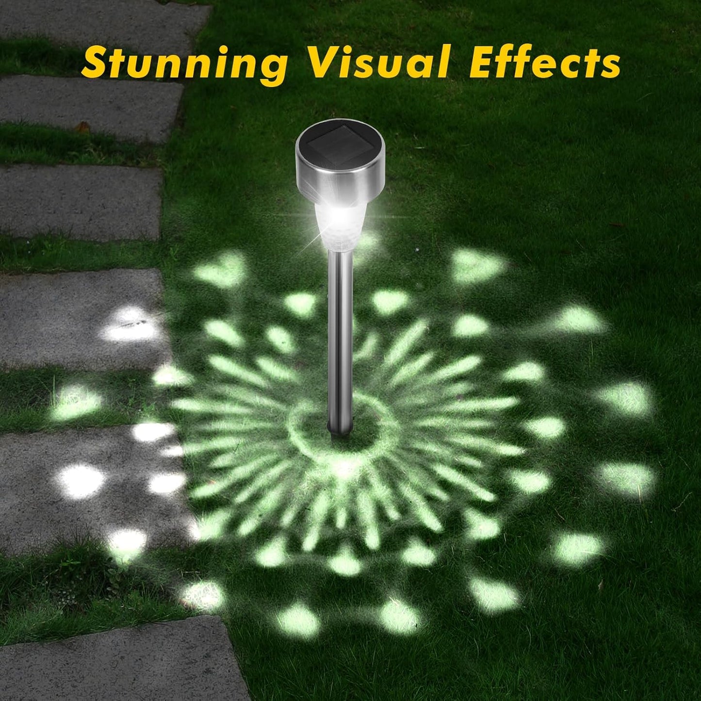 Qoosea 12 Pack Solar Lights Outdoor Lawn Lights for Outside PathwayYard with 150mAh