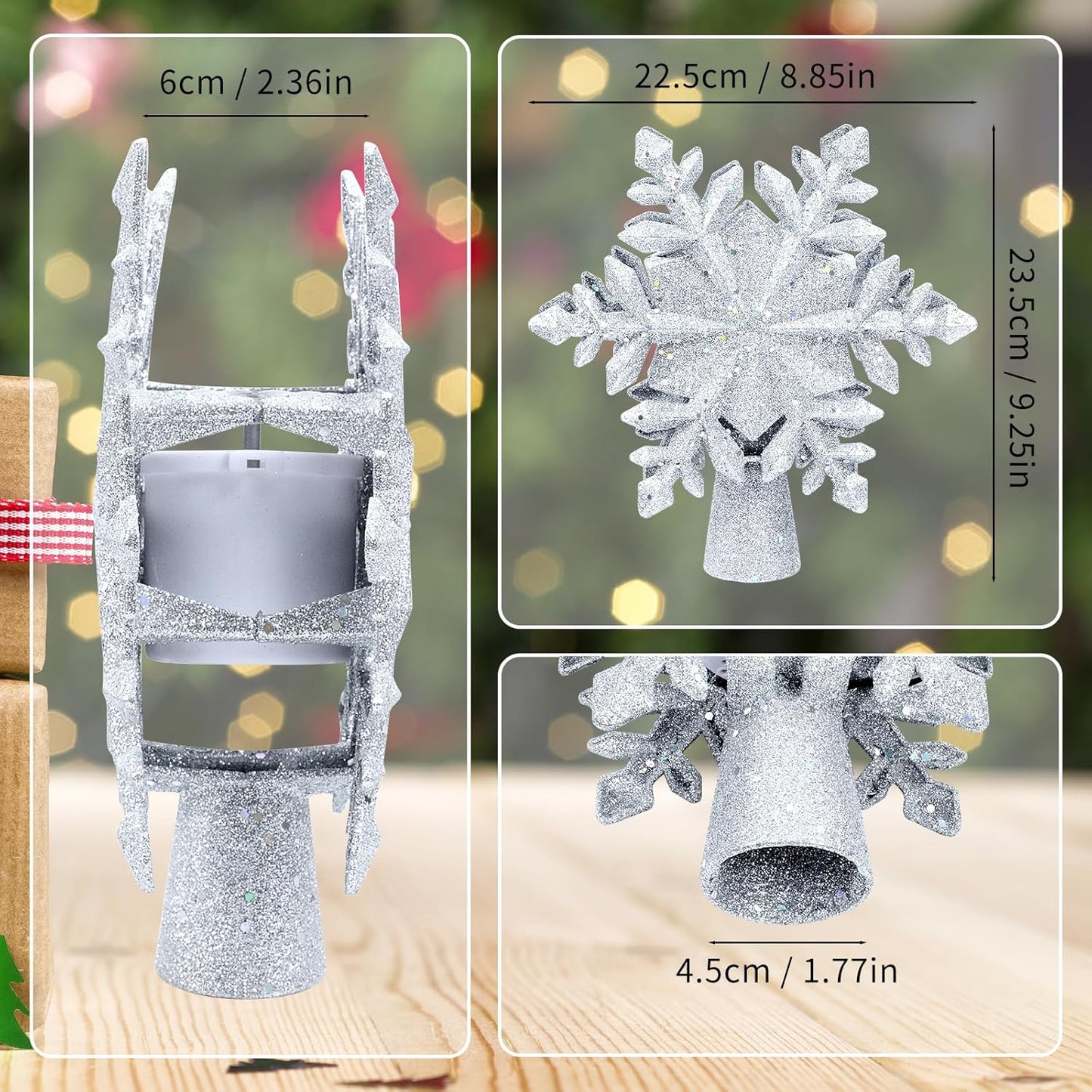 Christmas Tree Topper Lighted, Rotating Star Pattern Projector