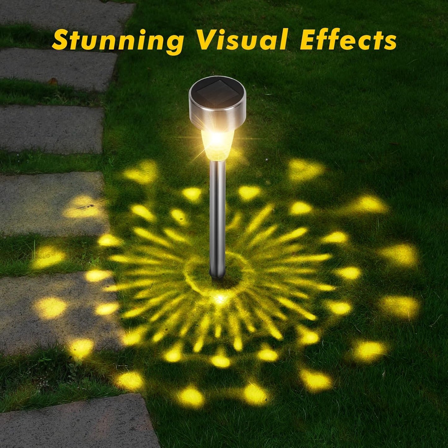 Qooses 12 Pack Solar Lights for Outside, Solar Powered Lawn and Pathway Lights