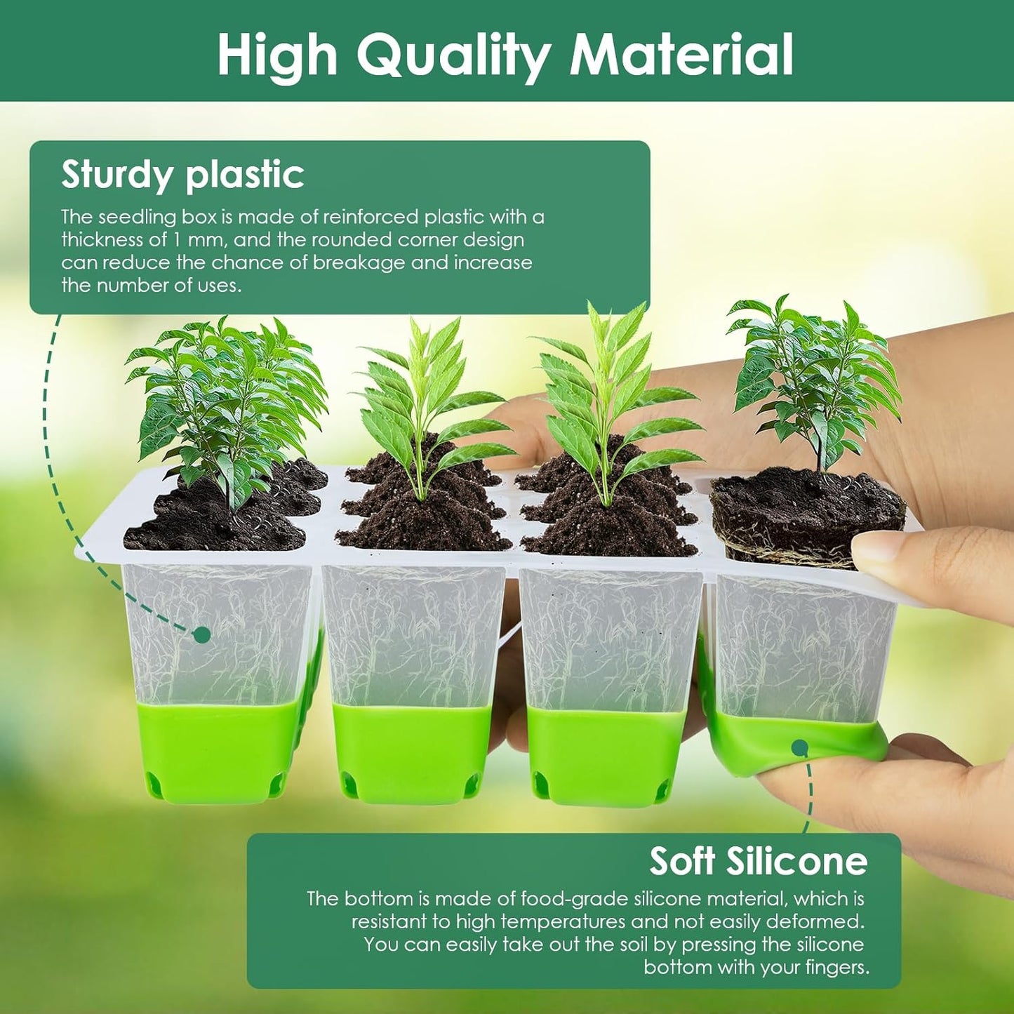 Qoosea Bandejas Semillas de Germinacion con Luces de Cultivo