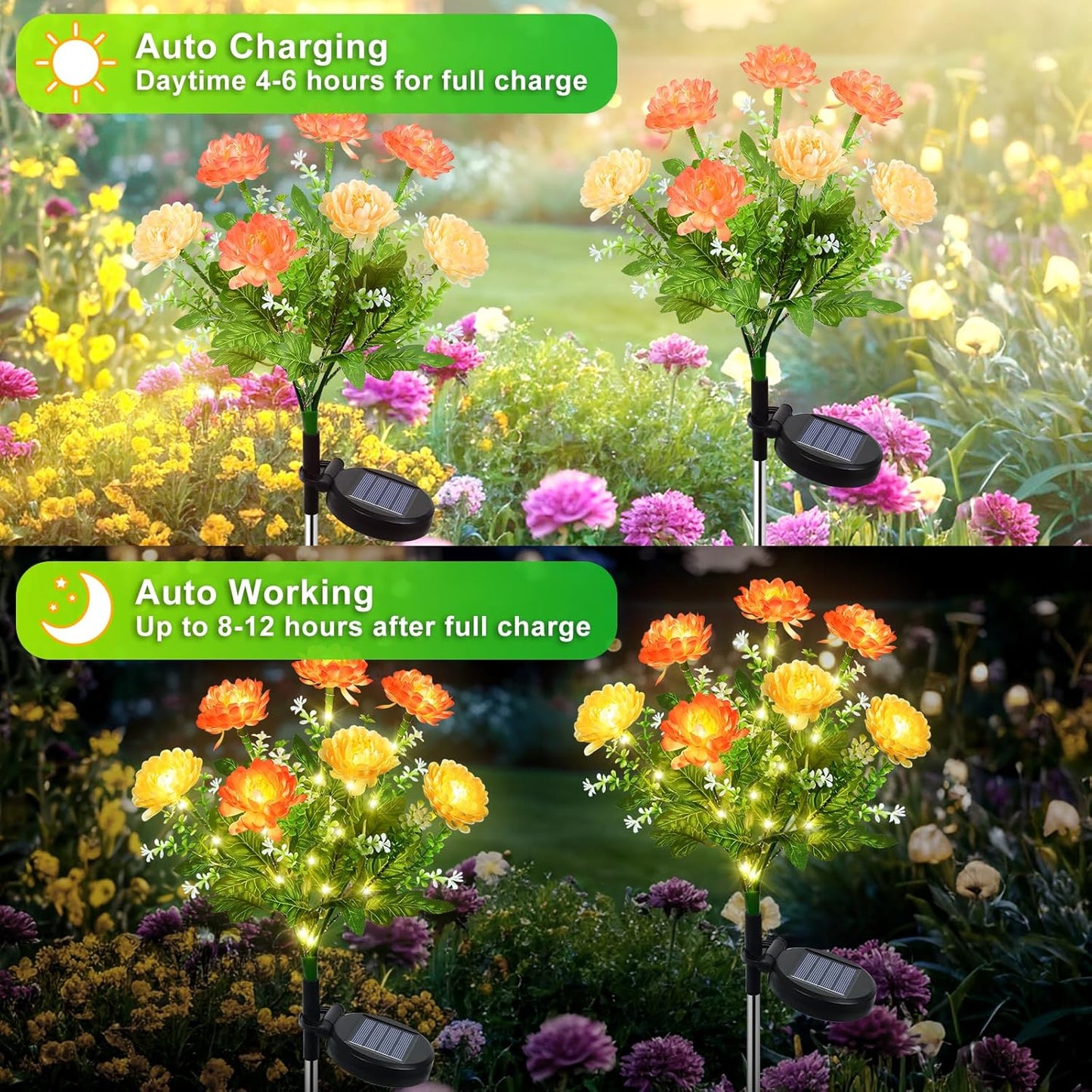 Qoosea Outdoor Solar Garden Lights Solar Garden Lights