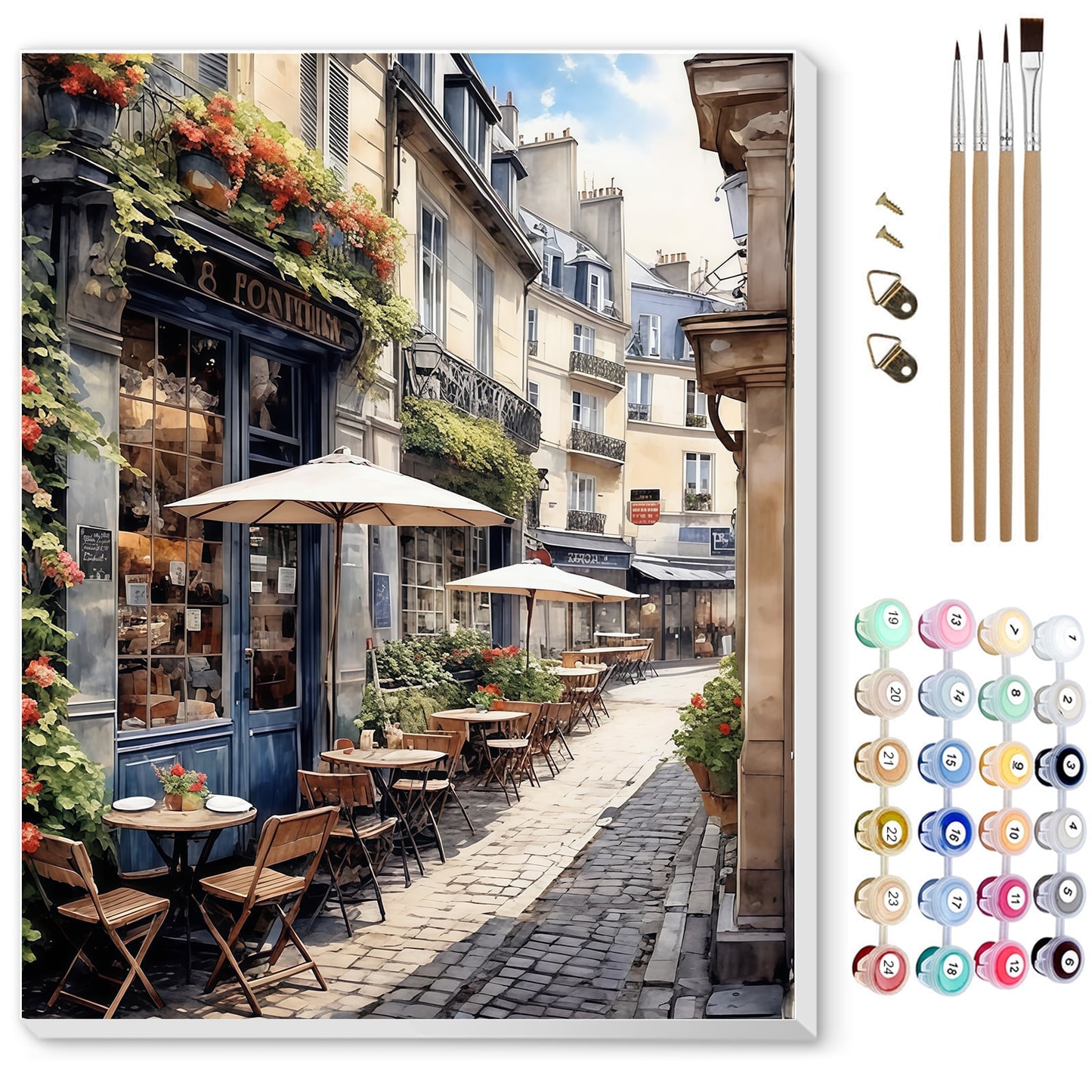 Qoosea Paint by Numbers Kit for Adults,Diamond Art Kits, Crafts DIY Paint by Numbers Kits for Beginners with Wooden Easel, Paint Brushes, Acrylic Paint Set for Home Wall Decor, 16 * 20 Inch