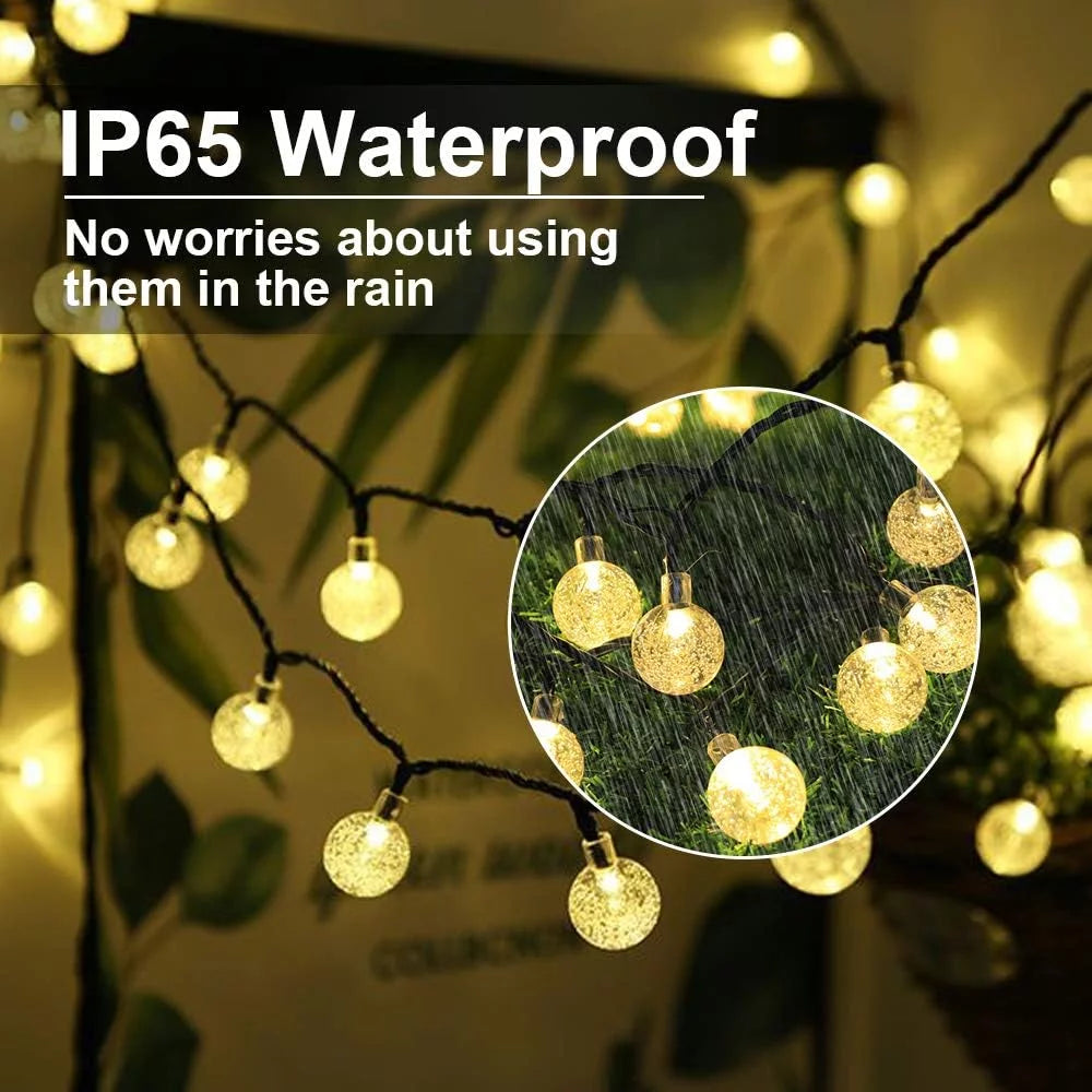 Qoosea Solar String Lights Outdoor Waterproof 38FT LED Patio Lights Solar Powered