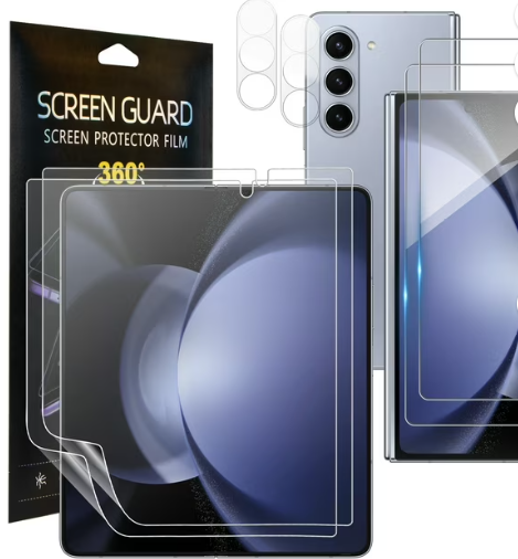 Qoosea 2 Pack for Galaxy Z Fold 6 Screen Protector Tempered Glass [Front Screen Only]+ [2 Pack] Camera Lens Protector for Samsung Galaxy Z Fold 6 5g, Anti Scratch, Hd Clear, Bubble Free