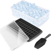 Ice Cube Tray with Lid and Storage Bin BPA Free Black