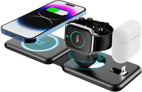 3 in 1 Wireless Charger Inductive Wireless Charger Station  Foldable