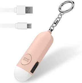 Pocket Alarm with 130 dB with LED Light Keychain Pink