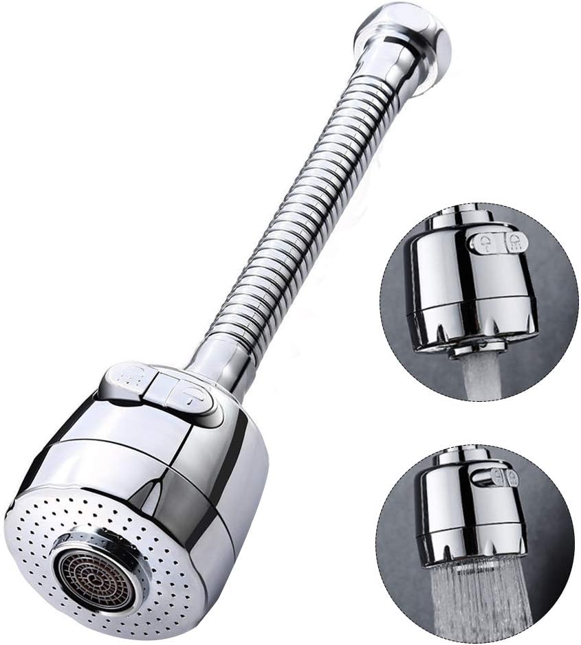 360 °Swivel Sink Faucet Extended Bubbler Tap Aerator Water Saving (Long)