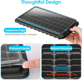 Ice Cube Tray with Lid and Storage Bin BPA Free Black