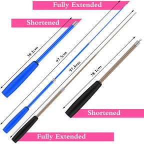 Cat Feather Toys, 2PCS Retractable Cat Wand Toy and 13PCS Replacement Teaser with Bell Refills