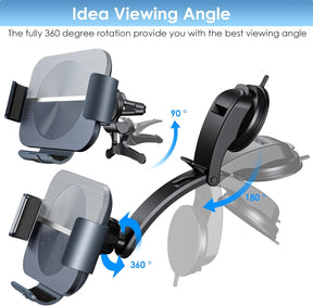 15W Qi Car Phone Holder With Charging Function Dual Coil