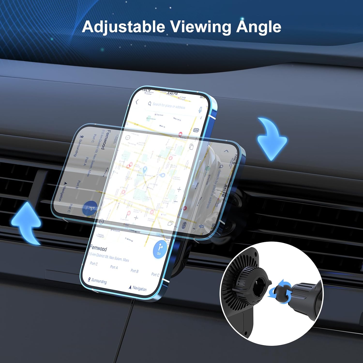 Wireless Car Charger Mount for iPhone Magnetic with Semiconductor Cooling