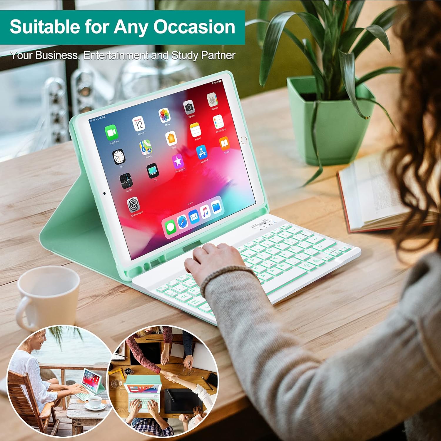 Spanish Keyboard Case for iPad 10.2" 9th 2021/ 8th Gen / 2020/7th Gen 2019/ iPad Pro 10.5/iPad Air 3