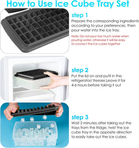 Ice Cube Tray with Lid and Storage Bin BPA Free Black