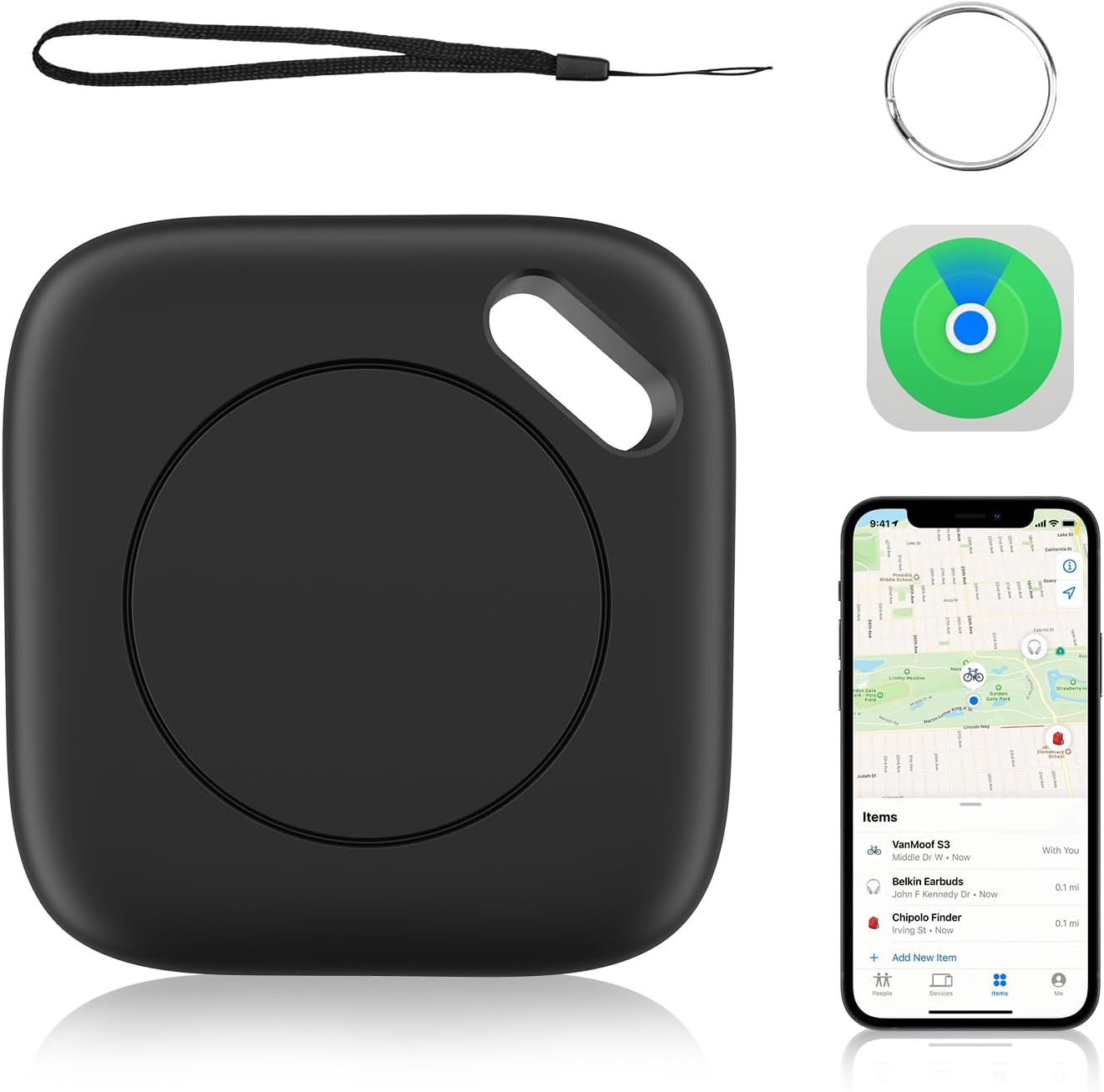 Key Finder Item Finder Anti-Lost Intelligent for iOS Black