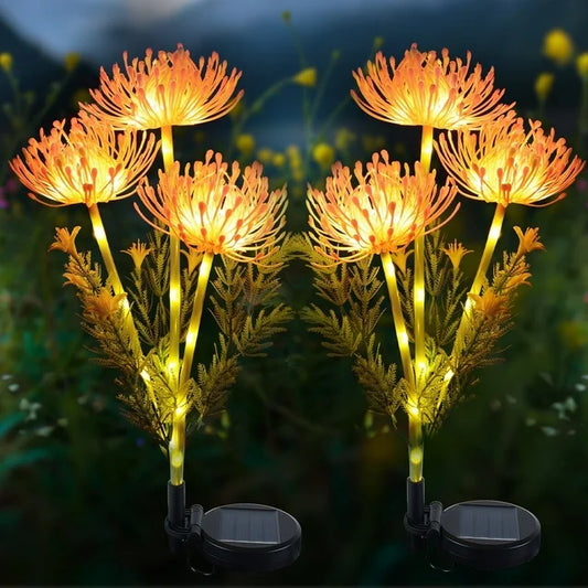 Qoosea Solar Garden Lights, Solar Flowers Lights with Glowing Flowers & Stems, Upgraded Solar Panel, Solar Lights Outdoor for Garden Decoration,Yard Decor and Gift for Mother (2 Pack)