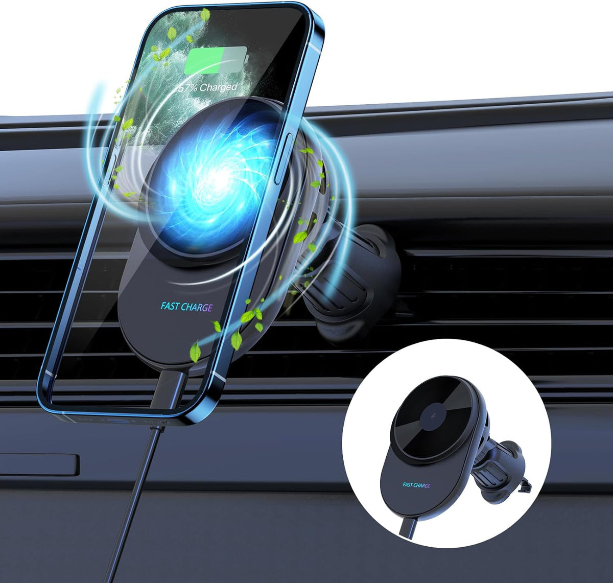 15W Cooling Fast Charging Car Mount Magnetic for iPhone 15/14/13/12