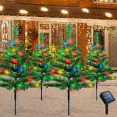 Qoosea Solar Christmas Tree Garden Stake Lights Waterproof Christmas Decorations Tree Lights Outdoor Xmas Tree Light Christmas décor Pathway Lights Patio Yard