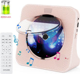 CD Player Bluetooth Desktop with 4000mAh Battery Pink