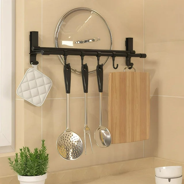 Qoosea Multifunction No - Drill Kitchen Utensil Rack Wall Mount Holder & Storage Rack for Kitchen Bathroom Save Space