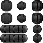 10pcs Cable Clips Self Adhesive for Home, Office, Car (Black)