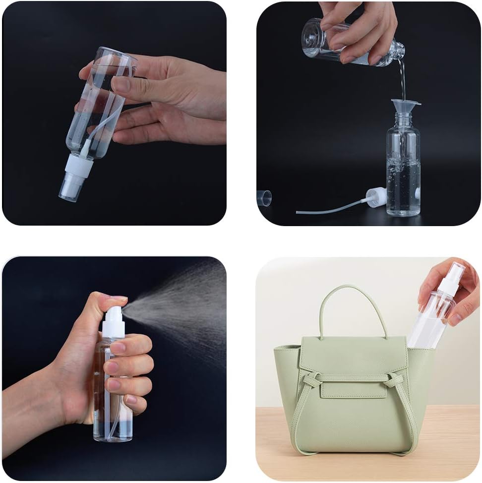 12 x 30 ml Empty Spray Bottle Atomiser with 2 x Funnels and 1 x Label