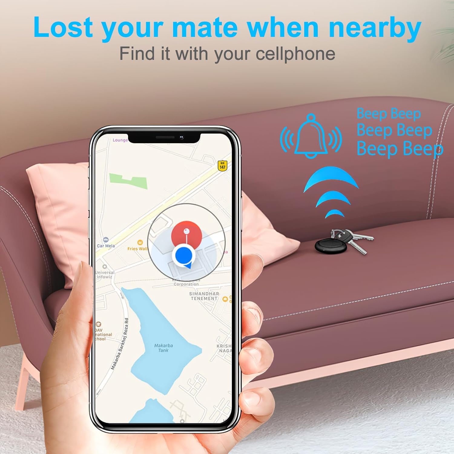 Key Finder Item Finder Intelligent for iOS Black