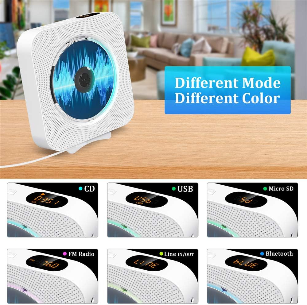 Portable CD Player with Bluetooth Wall Mountable