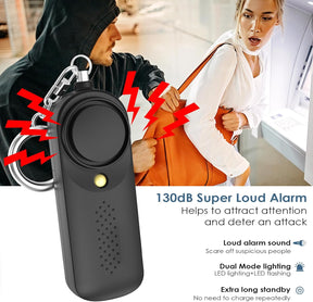 Personal Alarm Pocket Alarm with 130dB Emergency with LED Light (Black)