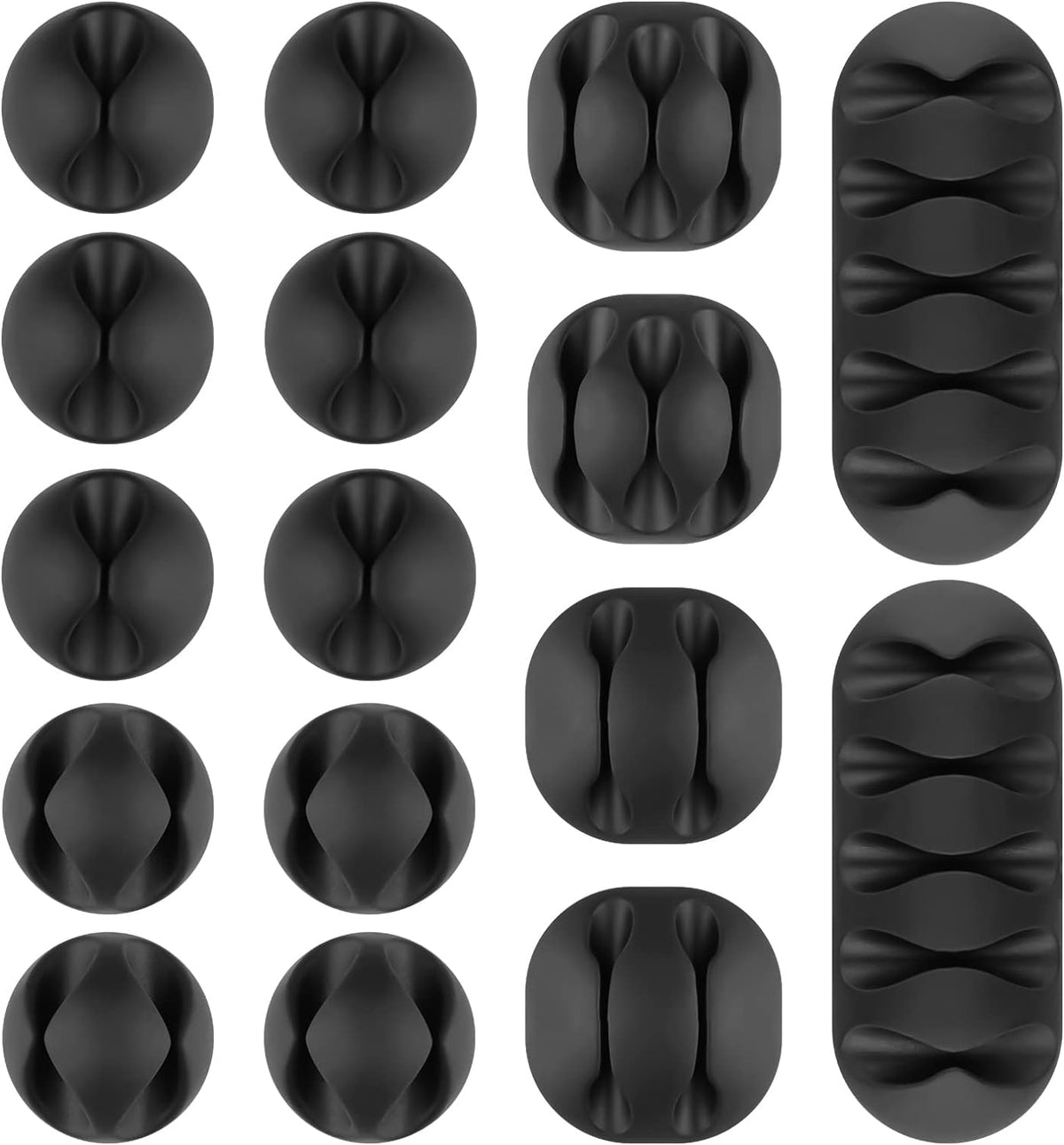 16 Pcs Cable Clips Self Adhesive (Black)