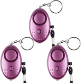 Emergency Personal Alarm [3 Pack] 140dB LED Flashlight (Purple)