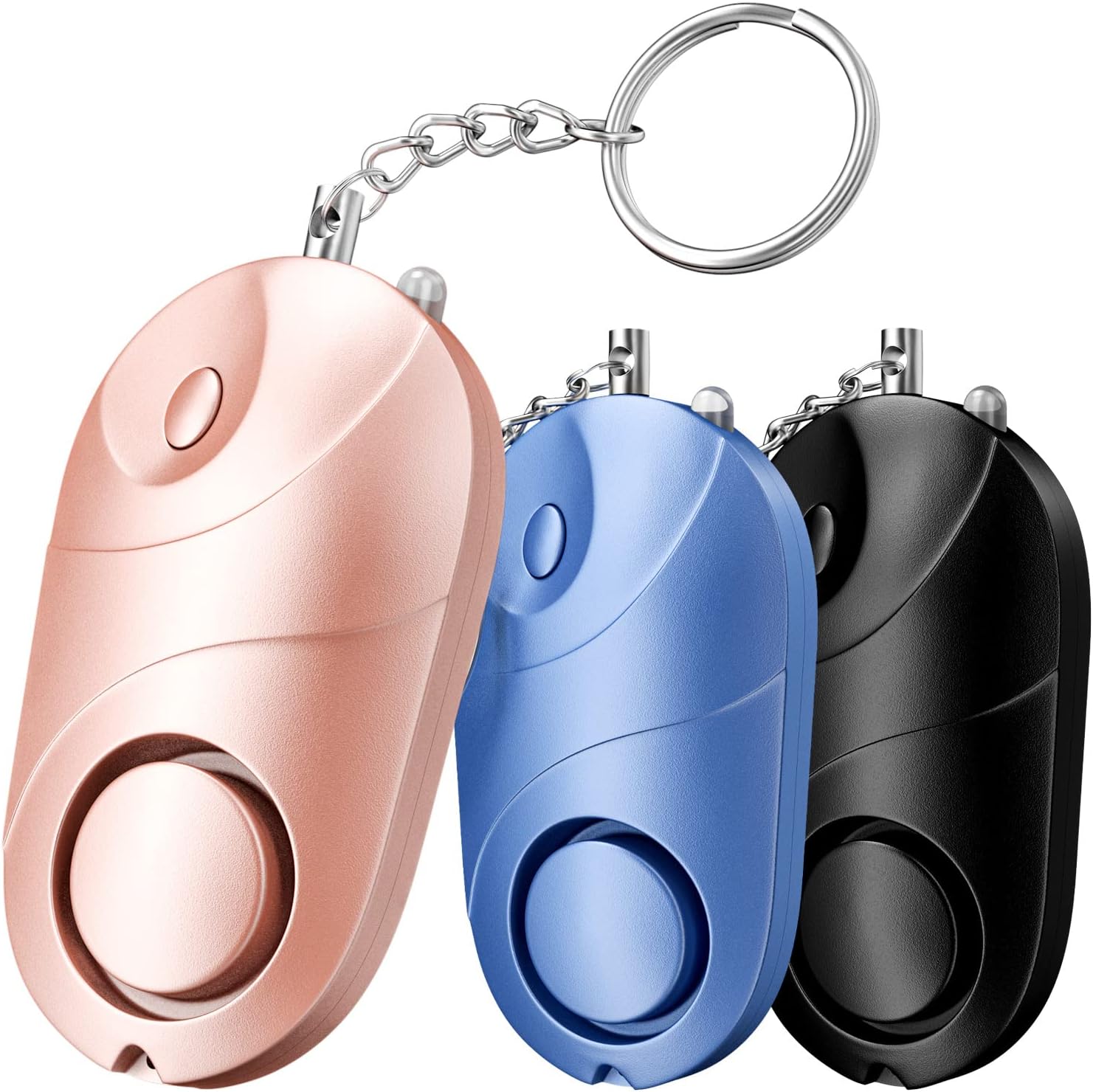 Pack of 3 Personal Alarm 140 dB with LED Light Emergency Self-Defense