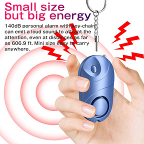 Pack of 3 Personal Alarm 140 dB with LED Light Emergency Self-Defense