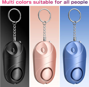 Pack of 3 Personal Alarm 140 dB with LED Light Emergency Self-Defense