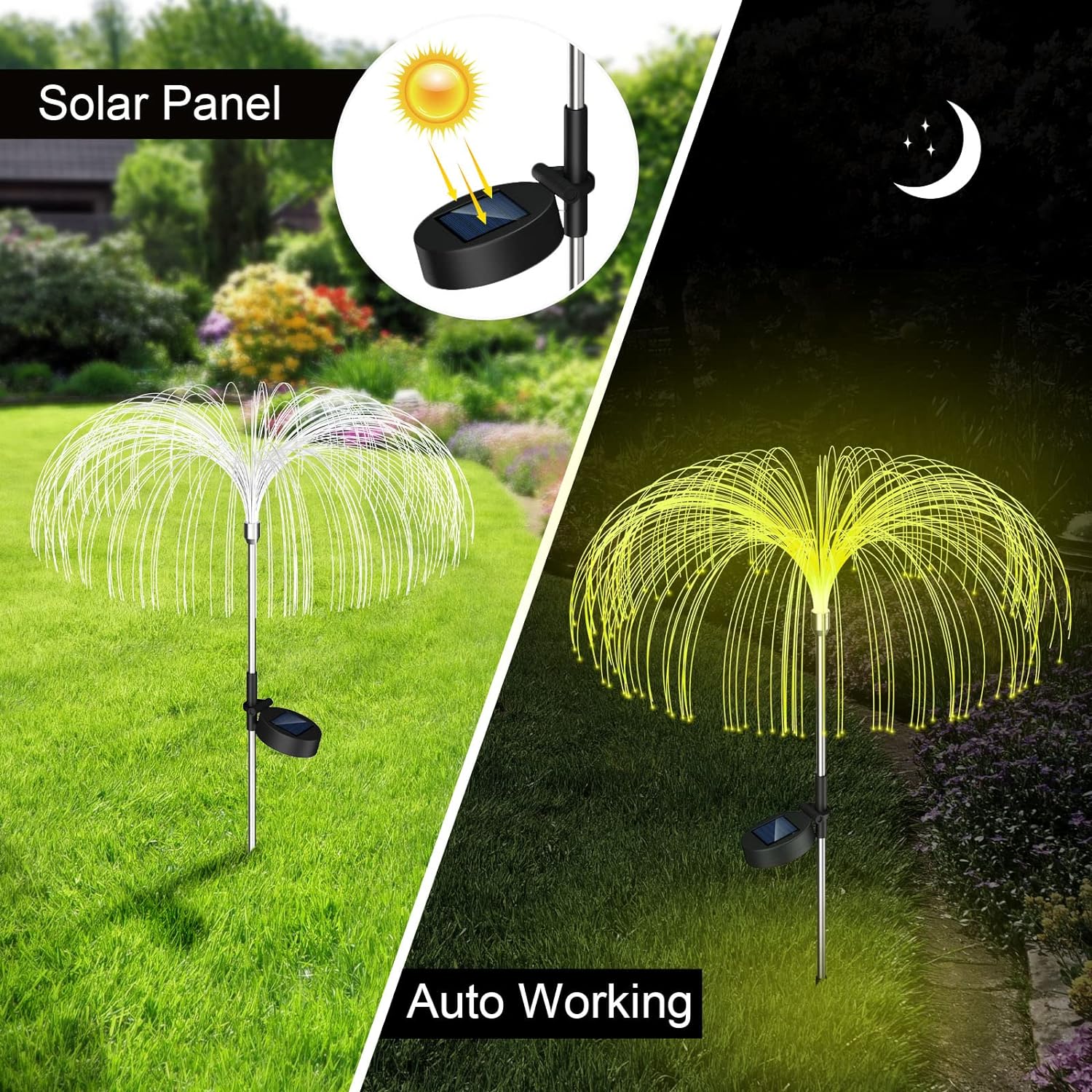 Solar Jellyfish Garden Lights Outdoor 4 Pack 7 Color Changing