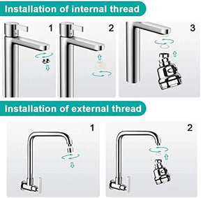 360 °Swivel Sink Faucet Extended Bubbler, Tap Aerator 3 Mode Adjustbale