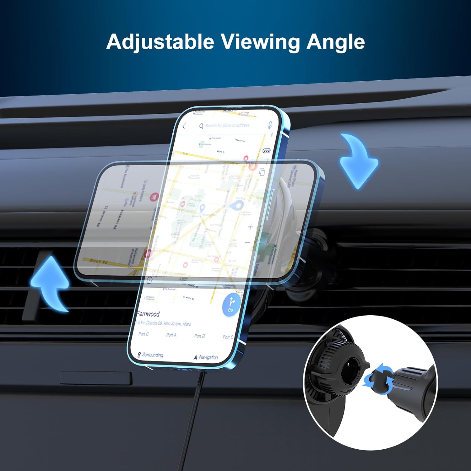 15W Cooling Fast Charging Car Mount Magnetic for iPhone 15/14/13/12