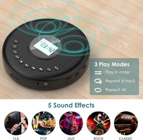 Portable CD Player with Bluetooth 1500mAh Battery