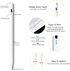 Stylus Pen for iPad 2018-2021 Touchscreen with Palm Rejection Magnetic High-precision Tilting function