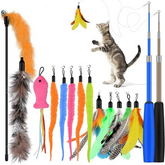 15 Pieces Cat Feather Toys